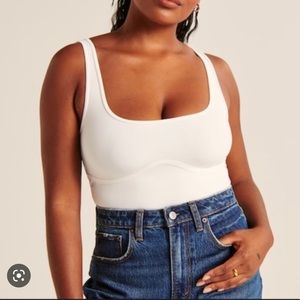 Seamless Fabric Corset Squareneck Tank